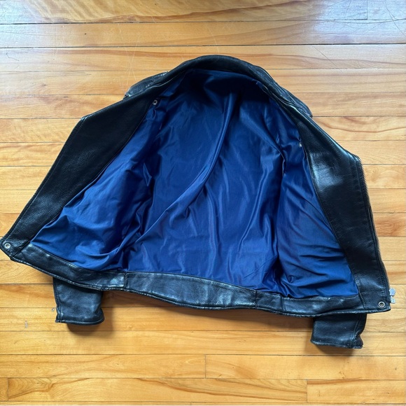 Vintage Black Leather Motorcycle Jacket - Picture 4 of 4